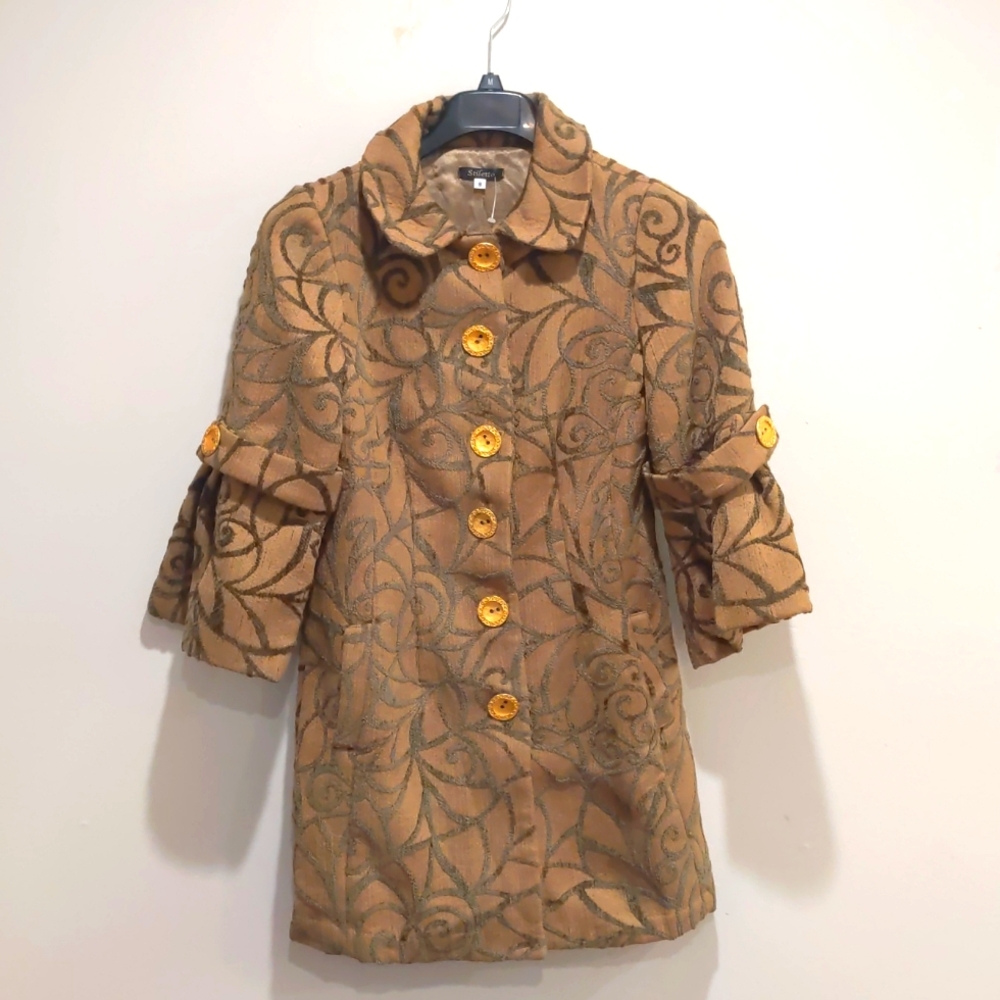 Stiletto 100%Wool Tapestry Swing Style Coat